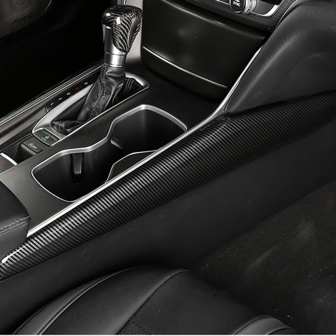 Carbon Fiber Style Gear Shift Armrest Box Panel Cover Trim For Accord 2018-22