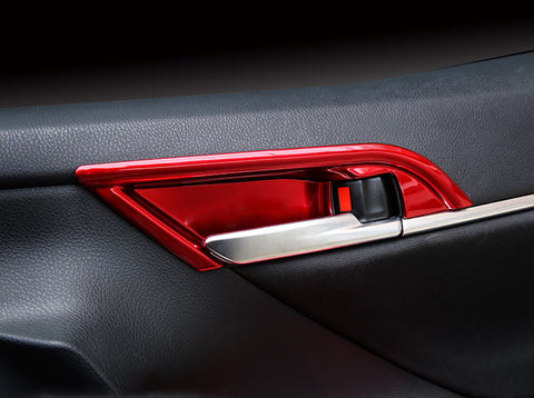 Gloss Red AC Air Vent A-Pillar Gear Shift Knob Combo Cover For Camry 2018-2024