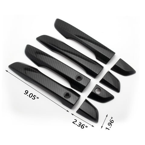 Exterior Door Handle Cover Trims, Carbon Fiber Pattern, Compatible with Civic 2016-2021(without keyless entry hole)