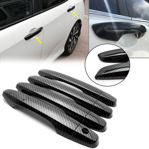 New Carbon Fiber Pattern Car Side Door Handle Cover Trim Guard for Honda CRV CR-V Civic 2012-2015