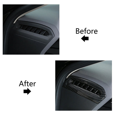 Carbon Fiber ABS Console AC Vent Gear Box Steering Wheel Cover For Camry 2018-20