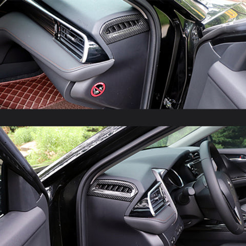 Carbon Style AC Air Vent Console Strip Gear Shift Panel Trim For Camry 2018-2024