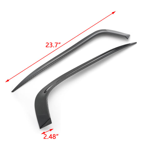 Carbon Fiber Style Front Fog Light Lamp Eyelid Eyebrow Bezel Overlay Cover Molding Trim For Honda Civic 10th Gen 2016 2017 2018