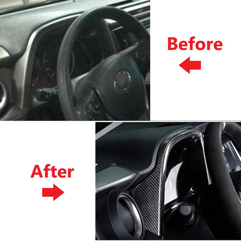 Carbon Fiber Style Dashboard Gear Shift Door Pull Hand Cover For RAV4 2013-2018