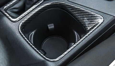 Car Water Cup Holder Frame Trim Cover Carbon Fiber Style Fit for Toyota RAV4 2016 2017 2018