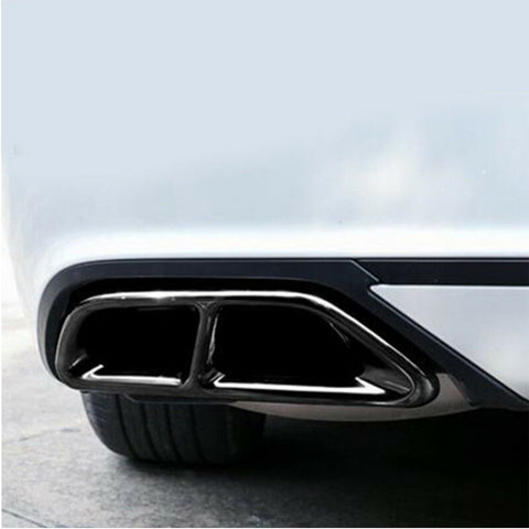 Stainless Steel Rear Cylinder Exhaust Output Tailpipe Frame Cover Trim for Honda Accord 2018 2019