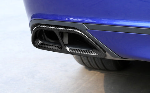 Carbon Fiber Texture Rear Cylinder Exhaust Pipe Cover Molding Overlay Trims For Honda Accord 10th Gen 2018 2019 2020