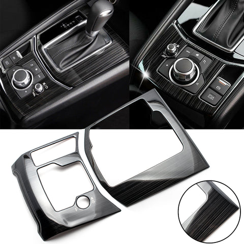 Stainless Steel Car Gear Shift Knob Console Panel Trim Frame Cover for Mazda CX-5 CX5 2017-2021