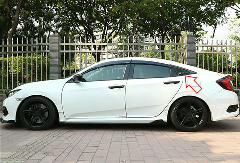 Rear Side Quarter Window Louver Air Vent Scoop Shades Cover Blinds For Honda Civic 10th Gen 2016 2017 2018 2019 2020 Sedan 4 Door ABS Material Carbon Fiber Style Accessories Exterior Decoration