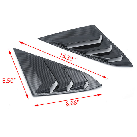 Rear Side Quarter Window Louver Air Vent Scoop Shades Cover Blinds For Honda Civic 10th Gen 2016 2017 2018 2019 2020 Sedan 4 Door ABS Material Carbon Fiber Style Accessories Exterior Decoration