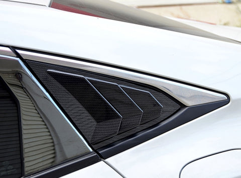 Rear Side Quarter Window Louver Air Vent Scoop Shades Cover Blinds For Honda Civic 10th Gen 2016 2017 2018 2019 2020 Sedan 4 Door ABS Material Carbon Fiber Style Accessories Exterior Decoration