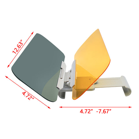 Car Sun Visor Extender, HD Visor 2 in 1 Day Night Anti Glare Visor, Car Sun Blocker Sun Shade, Night Vision Anti Dazzle Windshield Driving Visor