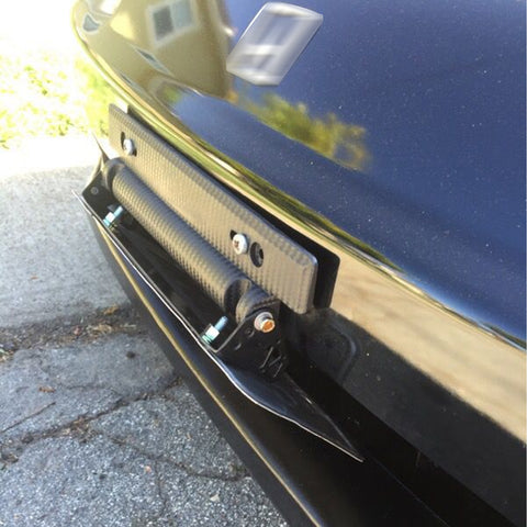 Front Bumper Tow Hook License Plate Mount Bracket Holder Adjustable Universal