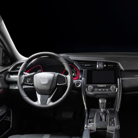 Red Dash Board Instrument Panel Dial Dashboard Trim Cover Frame ABS Decal Interior Moulding Accessories for Honda Civic 10th Gen 2016 2017 2018 2019 2020