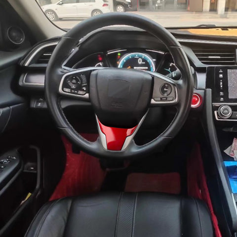 Red Interior Steering Wheel Panel Bottom Cover Trim for Honda Civic 10th Gen 2016-2021,CRV 2017-2022