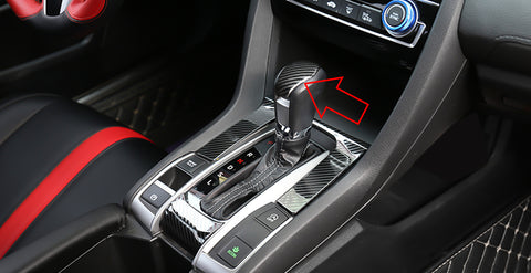 Carbon Fiber Style Gear Shift Knob Trim Decoration Cover for Honda Civic 2020 2019 2018 2017 2016 - Automatic Transmission