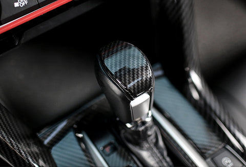 Carbon Fiber Style Gear Shift Knob Trim Decoration Cover for Honda Civic 2020 2019 2018 2017 2016 - Automatic Transmission