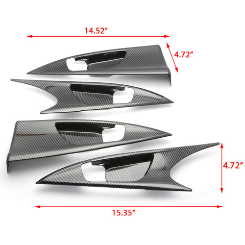 4x Carbon Fiber Print Interior Door Handle Bowl Panel Molding Cover Decoration Trim for Honda Civic 10th Gen Sedan 2016 2017 2018 2019 2020