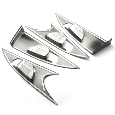 4x Carbon Fiber Print Interior Door Handle Bowl Panel Molding Cover Decoration Trim for Honda Civic 10th Gen Sedan 2016 2017 2018 2019 2020