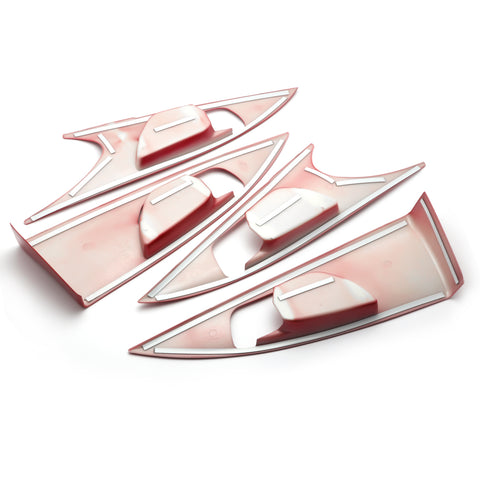 4x Red Interior Door Handle Bowl Panel Molding Cover Decoration Trim for Honda Civic 10th Gen Sedan 2016 2017 2018 2019 2020