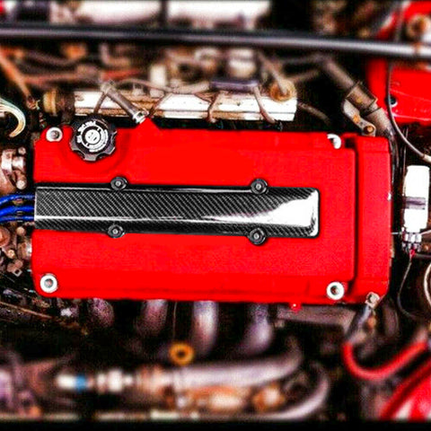 Carbon Fiber Style Engine Valve Spark Plug Insert Cover B-Serie Fit for Honda Civic B16 B18 VTEC