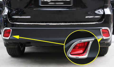 Chrome Rear Bumper Reflector Fog Light Lamp Frame Bezel Molding Cover Trims For Toyota Highlander 2014 2015 2016 2017 2018 2019