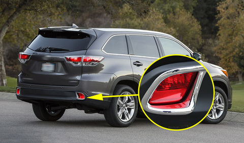 Chrome Rear Bumper Reflector Fog Light Lamp Frame Bezel Molding Cover Trims For Toyota Highlander 2014 2015 2016 2017 2018 2019