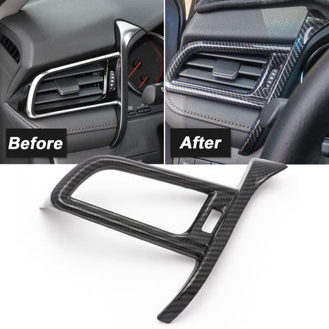 Carbon Fiber Print Interior Left Air Vent AC Outlet Cover Frame Trim 1pc for Toyota Camry 2018 2019 2020 2021 2022 2023 2024
