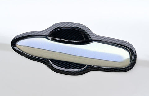 Carbon Fiber Style Exterior Door Handle Bowl Overlay Molding Cover Trims for Toyota Camry 2018-2024
