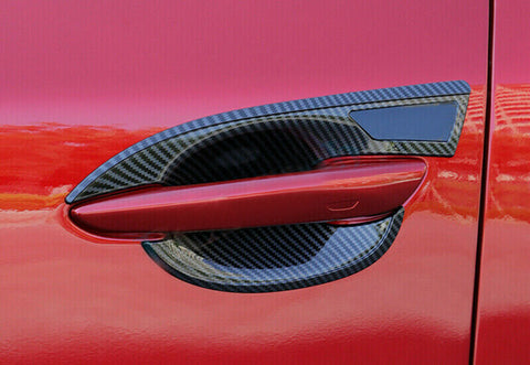 Exterior Door Wrist ABS Decoration Cover Door Bowl Trim Sticker Carbon Fiber Texture for Camry 2018-2024