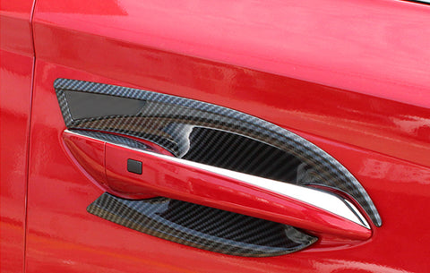 Exterior Door Wrist ABS Decoration Cover Door Bowl Trim Sticker Carbon Fiber Texture for Camry 2018-2024