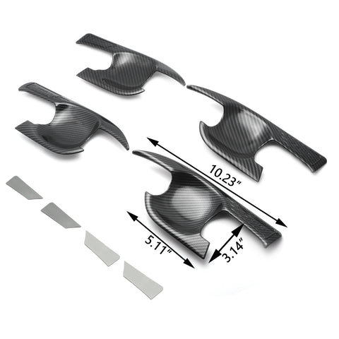 Exterior Door Wrist ABS Decoration Cover Door Bowl Trim Sticker Carbon Fiber Texture for Camry 2018-2024