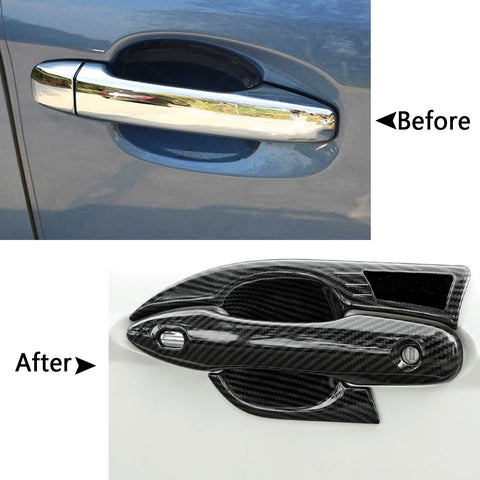 Exterior Door Wrist ABS Decoration Cover Door Bowl Trim Sticker Carbon Fiber Texture for Camry 2018-2024