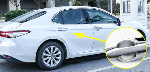 Chrome Exterior Door Handle Bowl Overlay Molding Cover Trims Silver for Toyota Camry 2018-2024