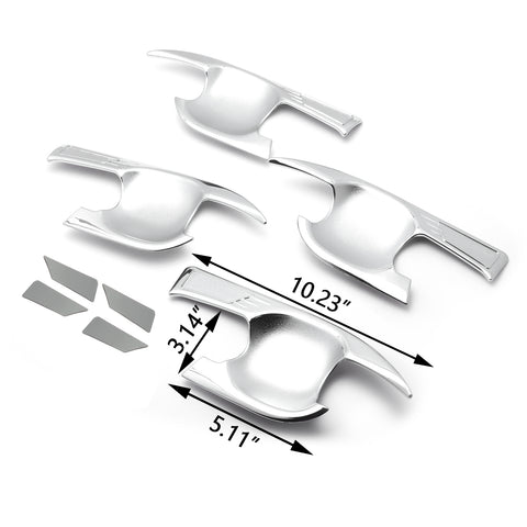 Chrome Exterior Door Handle Bowl Overlay Molding Cover Trims Silver for Toyota Camry 2018-2024