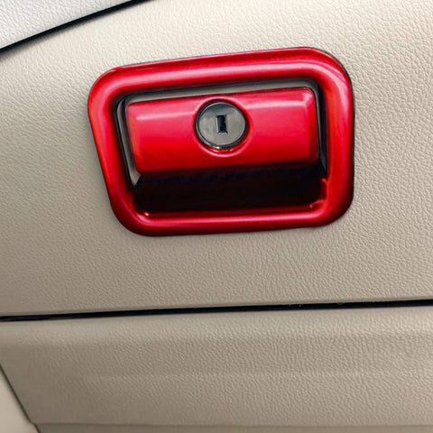 Red Interior Copilot Glove Storage Box Handle Cover Molding Trims 2pcs for Toyota Camry 2018-2024