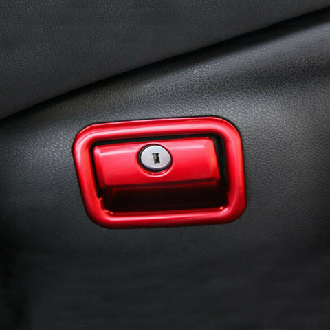 Red Interior Copilot Glove Storage Box Handle Cover Molding Trims 2pcs for Toyota Camry 2018-2024