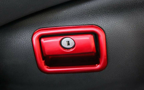 Red Interior Copilot Glove Storage Box Handle Cover Molding Trims 2pcs for Toyota Camry 2018-2024