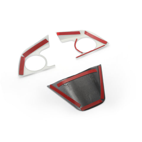 Interior Matte Silver Steering Wheel Button Overlay Molding Cover Trims for Toyota Camry 2018 up