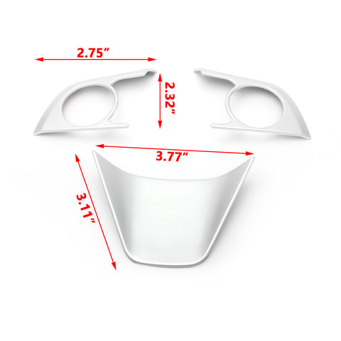 Interior Matte Silver Steering Wheel Button Overlay Molding Cover Trims for Toyota Camry 2018 up