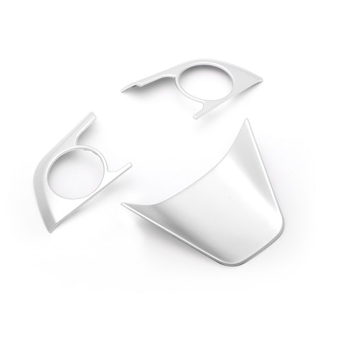 Interior Matte Silver Steering Wheel Button Overlay Molding Cover Trims for Toyota Camry 2018 up