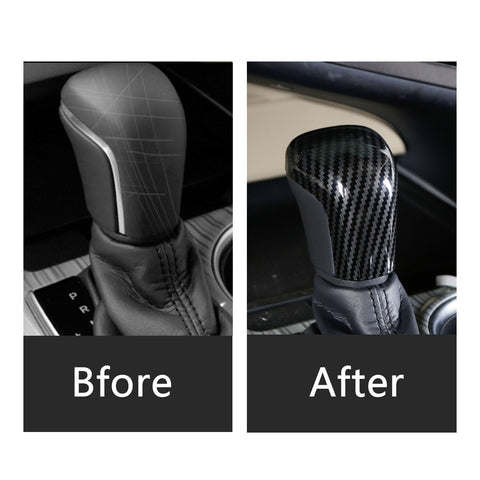 Carbon Fiber Pattern Inner Auto Gear Shift Knob Cover Trim Decoration For Toyota Camry 2018-2024 or Corolla Hatchback or Avalon 2019-2024
