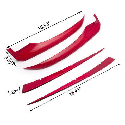 Red Carbon Fiber Pattern Front Bumper Lip Protective Corner ABS Cover Trims for Toyota Camry 2018 2019 SE XSE