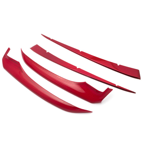 Red Carbon Fiber Pattern Front Bumper Lip Protective Corner ABS Cover Trims for Toyota Camry 2018 2019 SE XSE