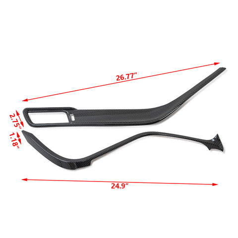 Carbon Fiber Texture Center Console Molding Strip Panel Dashboard Cover Trim Kit For Toyota Camry 2018-2024