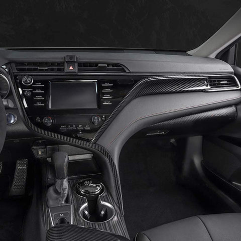 Carbon Fiber Pattern Gear Panel Console AC Vent Handle Cover For Camry 2018-2024