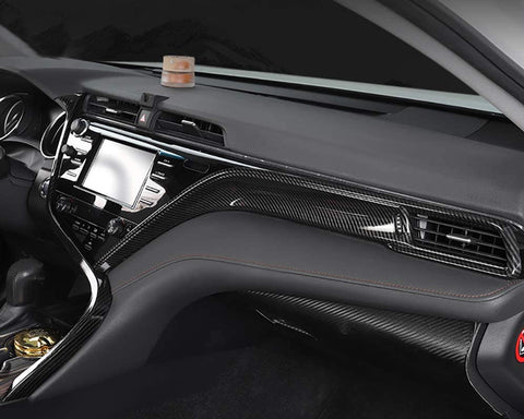 Carbon Fiber Texture Console AC Air Vent Dash Strip Cover For Camry 2018-2020