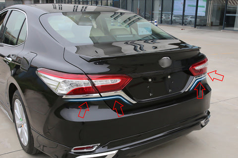 Chrome Rear Tail Light Eyebrow Cover Trim Strip for Toyota Camry L LE XLE 2018-2024