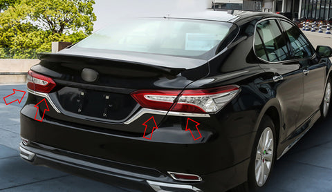 Chrome Rear Tail Light Eyebrow Cover Trim Strip for Toyota Camry L LE XLE 2018-2024