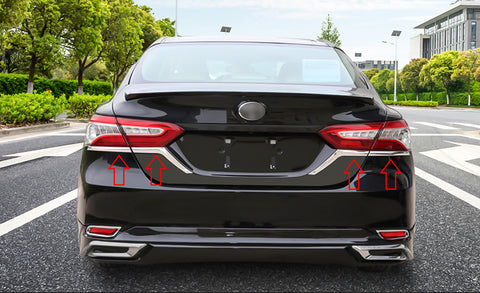 Chrome Tail Light Eyelid + Rear Bumper Lip Cover Trim For Camry LE XLE 2018-2024